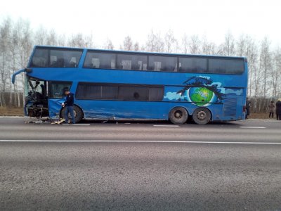 Водитель иномарки погиб в аварии с автобусом на трассе Р-22 в Рязанской области 