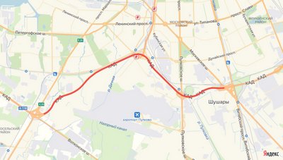 Движение ограничат на участке КАД Петербурга от Таллинского шоссе до Московского