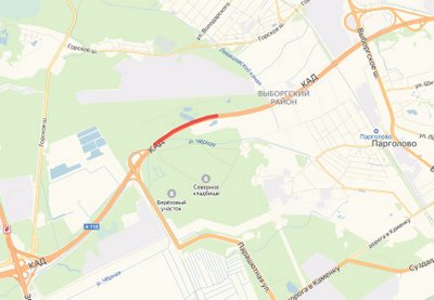 На участке КАД Петербурга между Выборгским шоссе и Парашютной улицей трижды остановят движение ночью 27 сентября