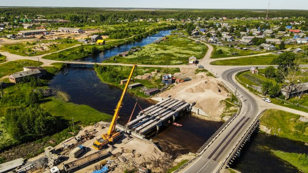 На трассе А-215 в Архангельской области продолжается ремонт мостов