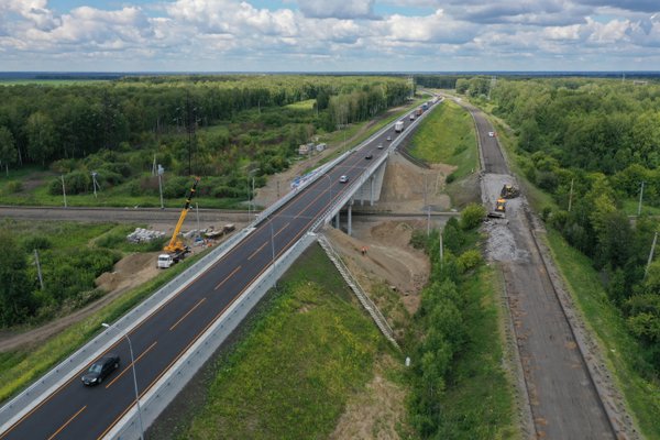Открыто движение по путепроводу на трассе Р-255 Сибирь на границе Кузбасса и Новосибирской области