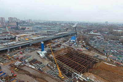 Началось строительство пролета эстакады в составе развязки МКАД - Бесединское шоссе в Москве
